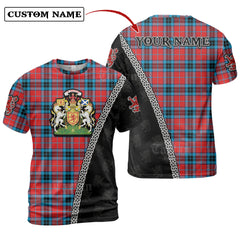 MacTavish Modern Tartan Shirt with Scotland Coat of Arms & Custom Name AR72