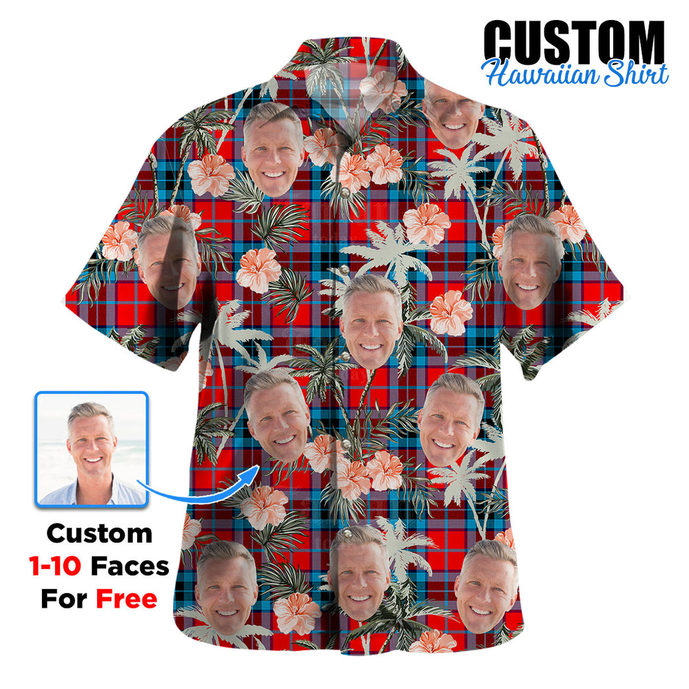 Clan MacTavish Modern Tartan Custom Face Hawaiian Shirt – Unisex Gift for Family Members, Summer Party BU89 MacTavish Modern Tartan Tartan Hawaii Shirt