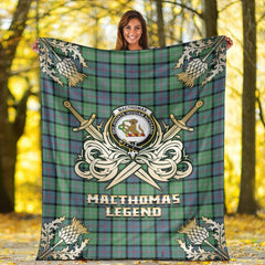 Clan MacThomas Ancient Tartan Gold Courage Symbol Blanket KD26 Clan MacThomas Tartan Today