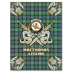 Clan MacThomas Ancient Tartan Gold Courage Symbol Blanket KD26 Clan MacThomas Tartan Today