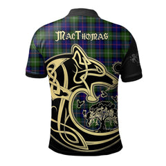 Clan MacThomas Modern Tartan Polo Shirt Viking Wolf OZ52 MacThomas Modern Tartan Tartan Polo