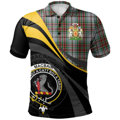 Clan Macbain Dress Tartan Polo Shirt - Royal Coat Of Arms Style
