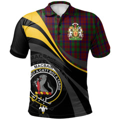 Clan Macbain of Tomatin Tartan Polo Shirt - Royal Coat Of Arms Style WK58 Macbain of Tomatin Tartan Tartan Polo
