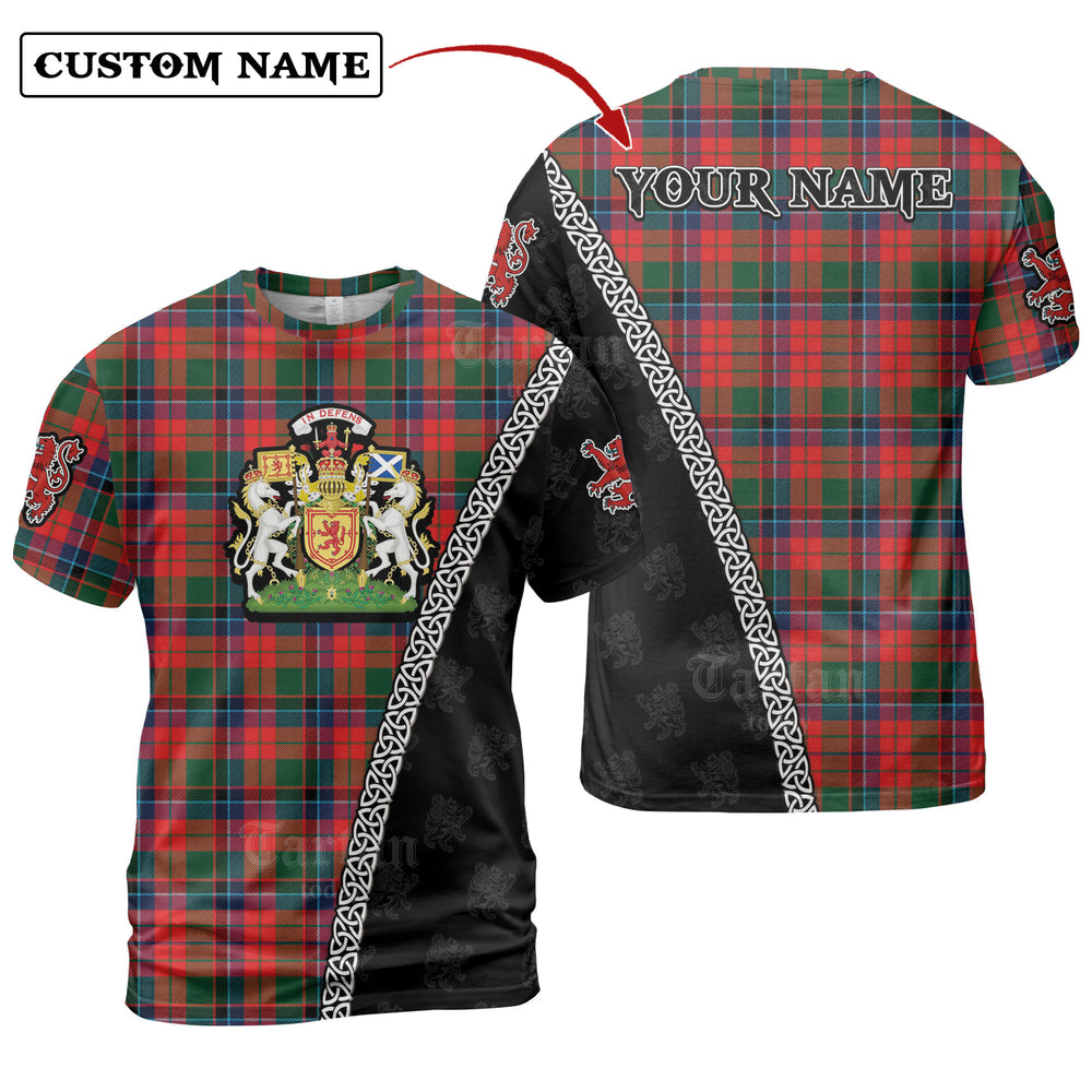 Macnicol Tartan Shirt with Scotland Coat of Arms & Custom Name VQ95