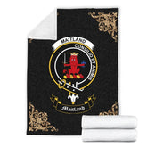 Clan Maitland Crest Tartan Premium Blanket Black BX82 Clan Maitland Tartan Today