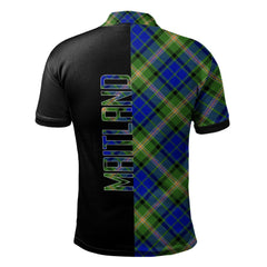 Clan Maitland Tartan Polo Shirt Half of Me - Cross Style BK73 Maitland Tartan Tartan Polo
