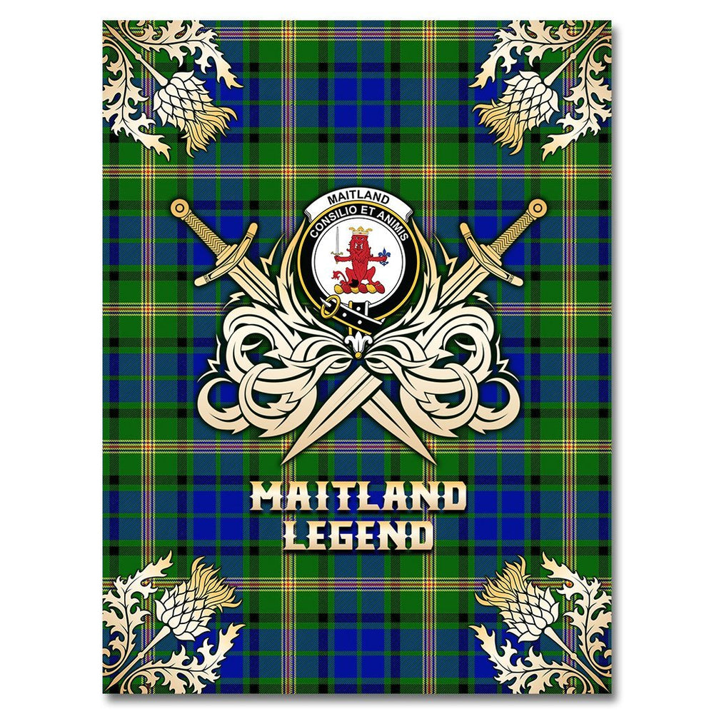 Clan Maitland Tartan Gold Courage Symbol Blanket ZQ55 Clan Maitland Tartan Today