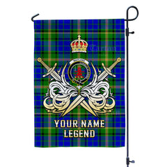 Custom Name Clan Maitland Tartan Garden Flag with Clan Crest and the Golden Sword of Courageous Legacy MK43