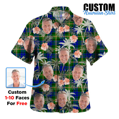 Clan Maitland Tartan Custom Face Hawaiian Shirt – Unisex Gift for Family Members, Summer Party