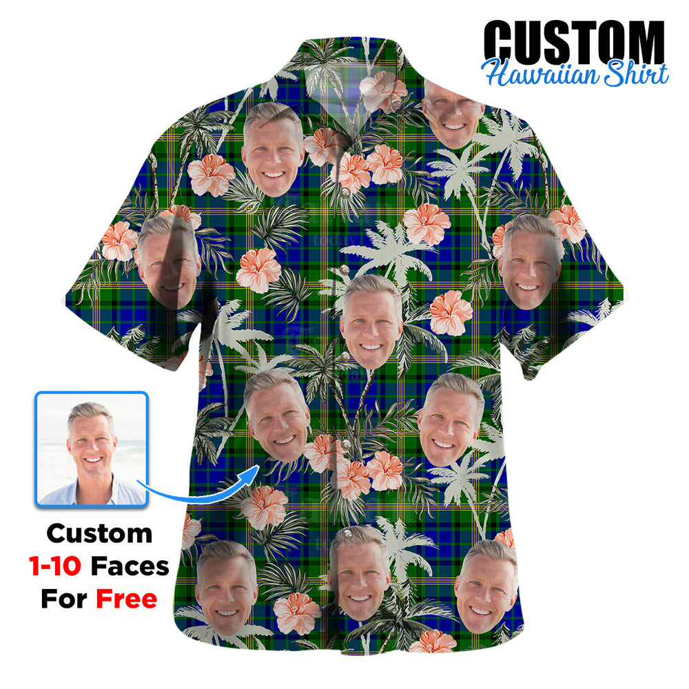 Clan Maitland Tartan Custom Face Hawaiian Shirt – Unisex Gift for Family Members, Summer Party ZD44 Maitland Tartan Tartan Hawaii Shirt