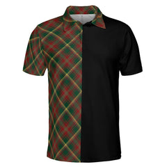 Clan Maple Leaf Tartan Polo Shirt Half of Me - Cross Style KH96 Maple Leaf Tartan Tartan Polo