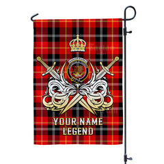 Custom Name Clan Marjoribanks Tartan Garden Flag with Clan Crest and the Golden Sword of Courageous Legacy IO95