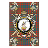 Clan Matheson Ancient Tartan Crest Black Garden Flag - Gold Thistle LS60 Clan Matheson Tartan Today