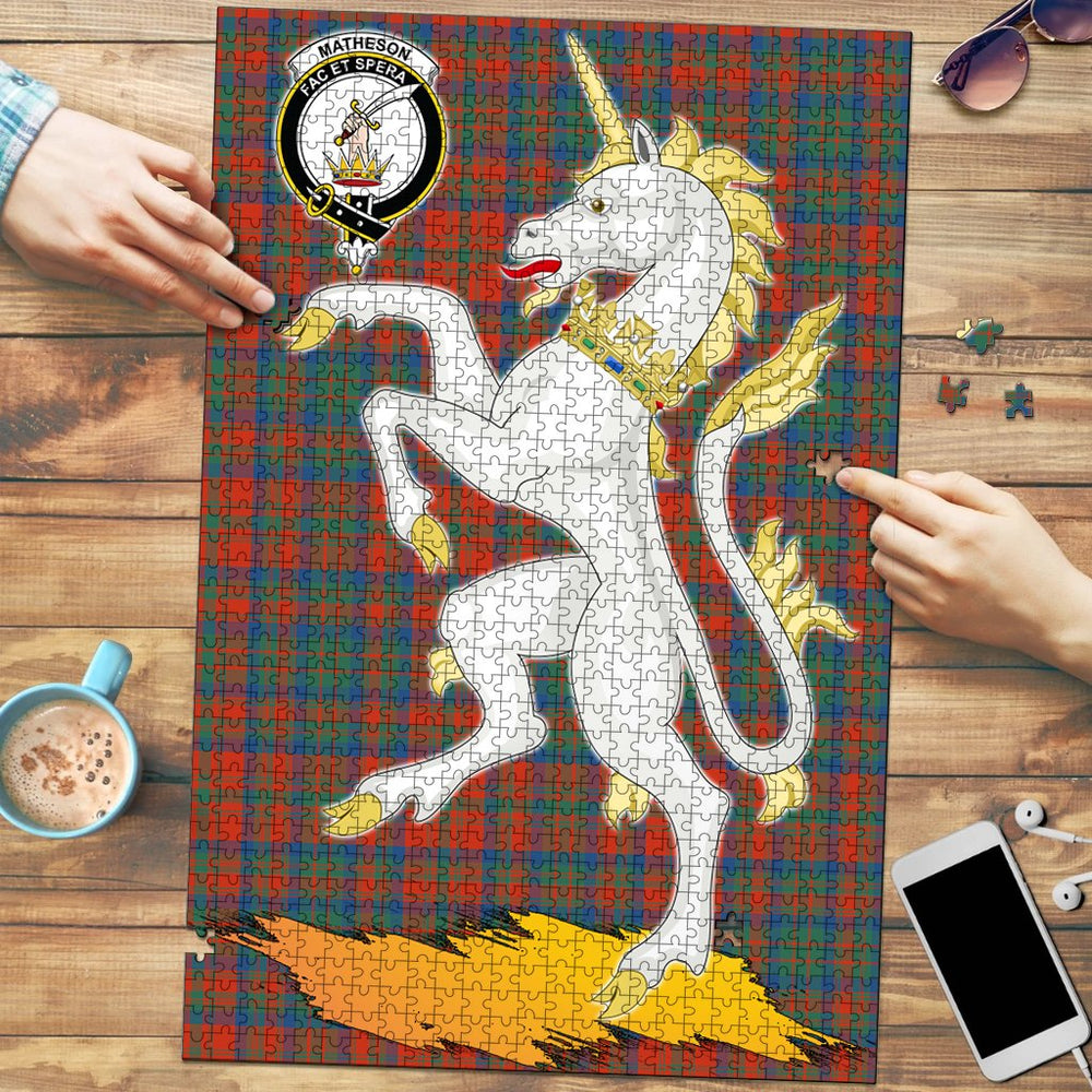Clan Matheson Ancient Tartan Crest Unicorn Scotland Jigsaw Puzzles Gift For Family TU26 Clan Matheson Tartan Today
