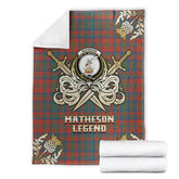 Clan Matheson Ancient Tartan Gold Courage Symbol Blanket FQ58 Clan Matheson Tartan Today