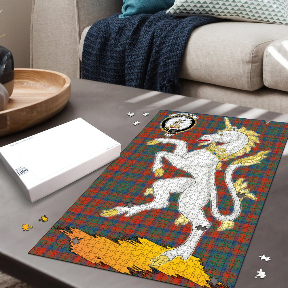Clan Matheson Ancient Tartan Crest Unicorn Scotland Jigsaw Puzzles Gift For Family TU26 Clan Matheson Tartan Today