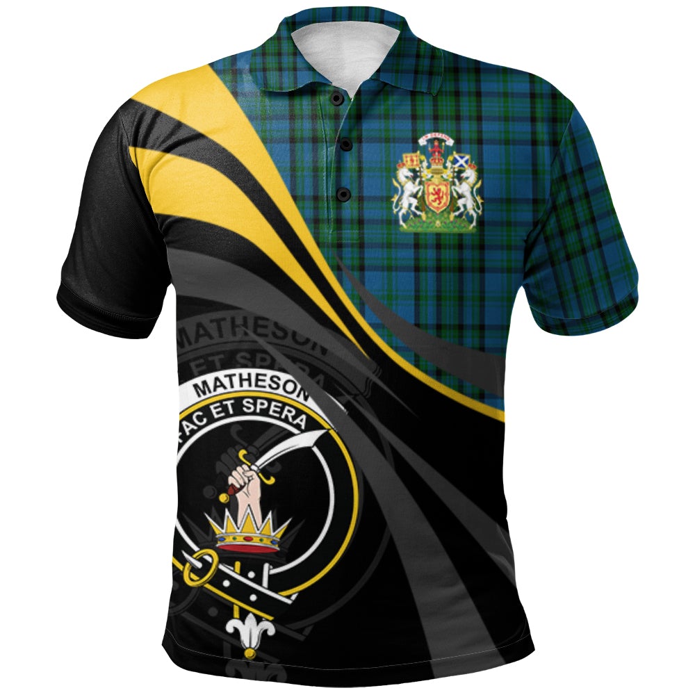 Clan Matheson Hunting Tartan Polo Shirt - Royal Coat Of Arms Style LM74 Matheson Hunting Tartan Tartan Polo