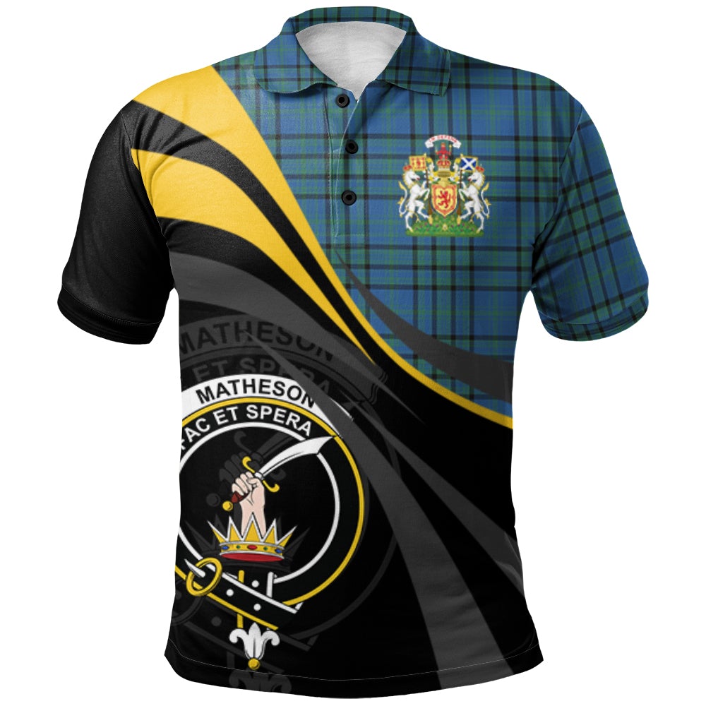 Clan Matheson Hunting Ancient Tartan Polo Shirt - Royal Coat Of Arms Style PK23 Matheson Hunting Ancient Tartan Tartan Polo