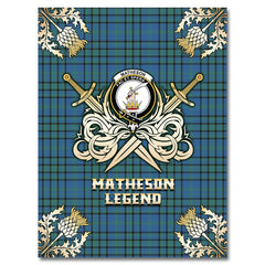Clan Matheson Hunting Ancient Tartan Gold Courage Symbol Blanket QV73 Clan Matheson Tartan Today