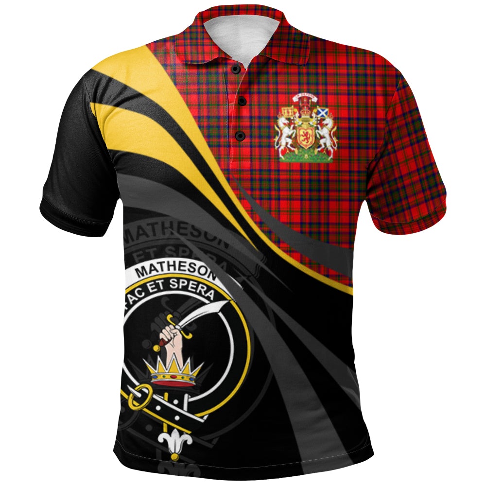Clan Matheson Modern Tartan Polo Shirt - Royal Coat Of Arms Style AZ73 Matheson Modern Tartan Tartan Polo