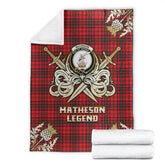 Clan Matheson Modern Tartan Gold Courage Symbol Blanket JN72 Clan Matheson Tartan Today