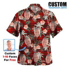 Clan Matheson Modern Tartan Custom Face Hawaiian Shirt – Unisex Gift for Family Members, Summer Party SR48 Matheson Modern Tartan Tartan Hawaii Shirt