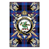 Clan Maule Tartan Crest Black Garden Flag - Gold Thistle UO53 Clan Maule Tartan Today