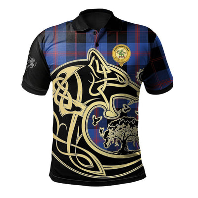 Clan Maule Tartan Polo Shirt Viking Wolf