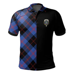 Clan Maule Tartan Polo Shirt Half of Me - Cross Style MI13 Maule Tartan Tartan Polo