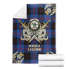 Clan Maule Tartan Gold Courage Symbol Blanket KV40 Clan Maule Tartan Today