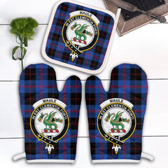 Clan Maule Tartan Crest Oven Mitt And Pot Holder (2 Oven Mitts + 1 Pot Holder) SO25 Clan Maule Tartan Today