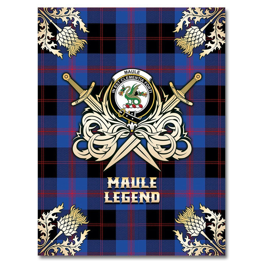 Clan Maule Tartan Gold Courage Symbol Blanket KV40 Clan Maule Tartan Today