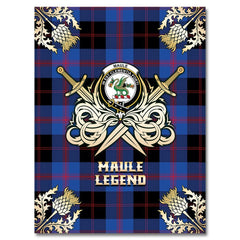 Clan Maule Tartan Gold Courage Symbol Blanket KV40 Clan Maule Tartan Today