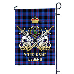 Custom Name Clan Maule Tartan Garden Flag with Clan Crest and the Golden Sword of Courageous Legacy QP81