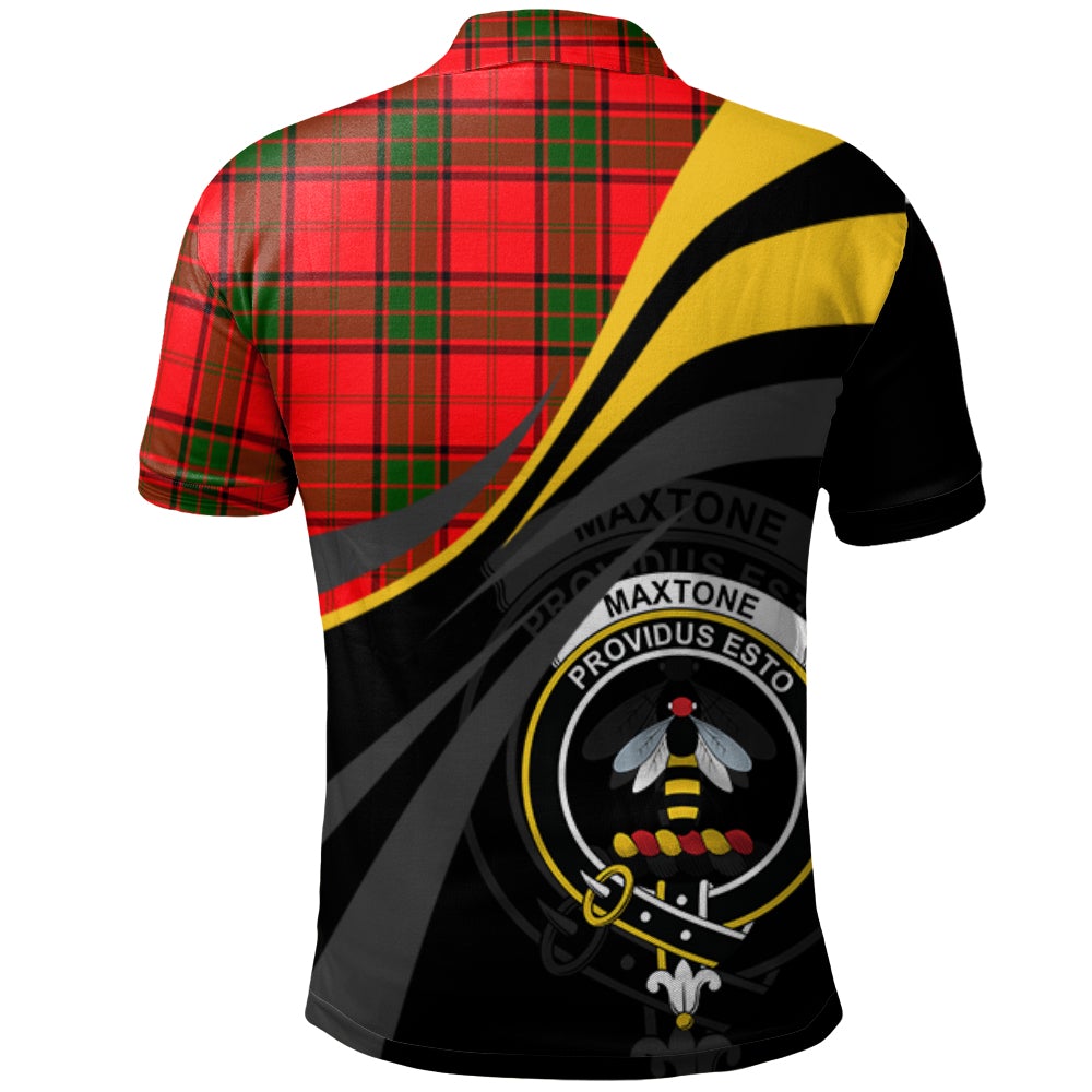 Clan Maxtone Tartan Polo Shirt - Royal Coat Of Arms Style PB41 Maxtone Tartan Tartan Polo