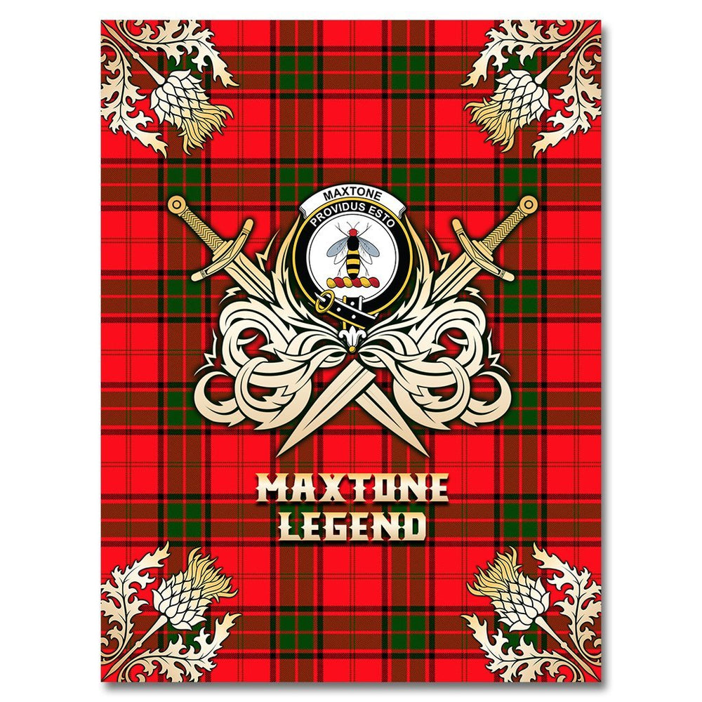 Clan Maxtone Tartan Gold Courage Symbol Blanket PF71 Clan Maxtone Tartan Today