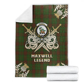 Clan Maxwell Hunting Tartan Gold Courage Symbol Blanket HF17 Clan Maxwell Tartan Today