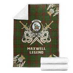 Clan Maxwell Hunting Tartan Gold Courage Symbol Blanket HF17 Clan Maxwell Tartan Today