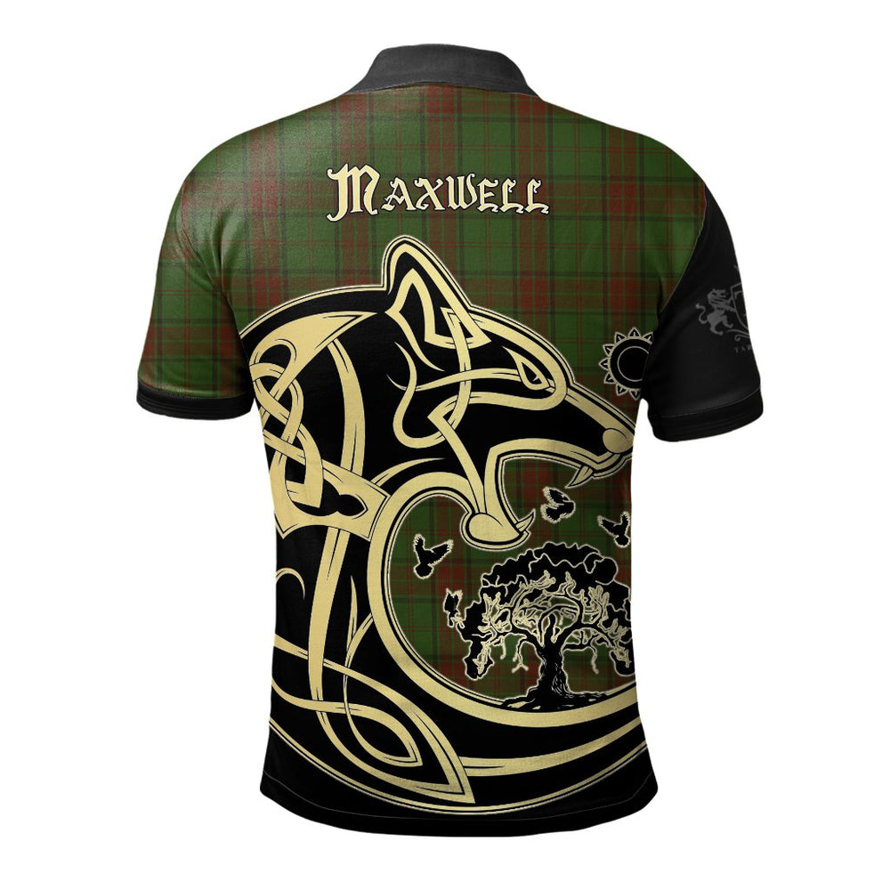 Clan Maxwell Hunting Tartan Polo Shirt Viking Wolf JB10 Maxwell Hunting Tartan Tartan Polo