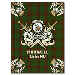 Clan Maxwell Hunting Tartan Gold Courage Symbol Blanket HF17 Clan Maxwell Tartan Today