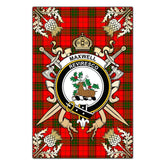 Clan Maxwell Modern Tartan Crest Black Garden Flag - Gold Thistle IM11 Clan Maxwell Tartan Today