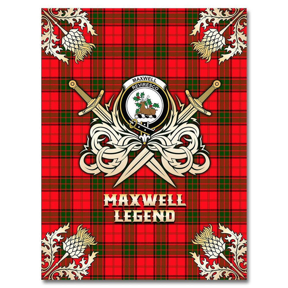 Clan Maxwell Modern Tartan Gold Courage Symbol Blanket PZ49 Clan Maxwell Tartan Today