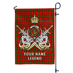 Custom Name Clan Maxwell Tartan Garden Flag with Clan Crest and the Golden Sword of Courageous Legacy ZF69