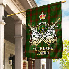 Custom Name Clan Maxwell Hunting Tartan Garden Flag with Clan Crest and the Golden Sword of Courageous Legacy BQ11