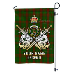 Custom Name Clan Maxwell Hunting Tartan Garden Flag with Clan Crest and the Golden Sword of Courageous Legacy BQ11