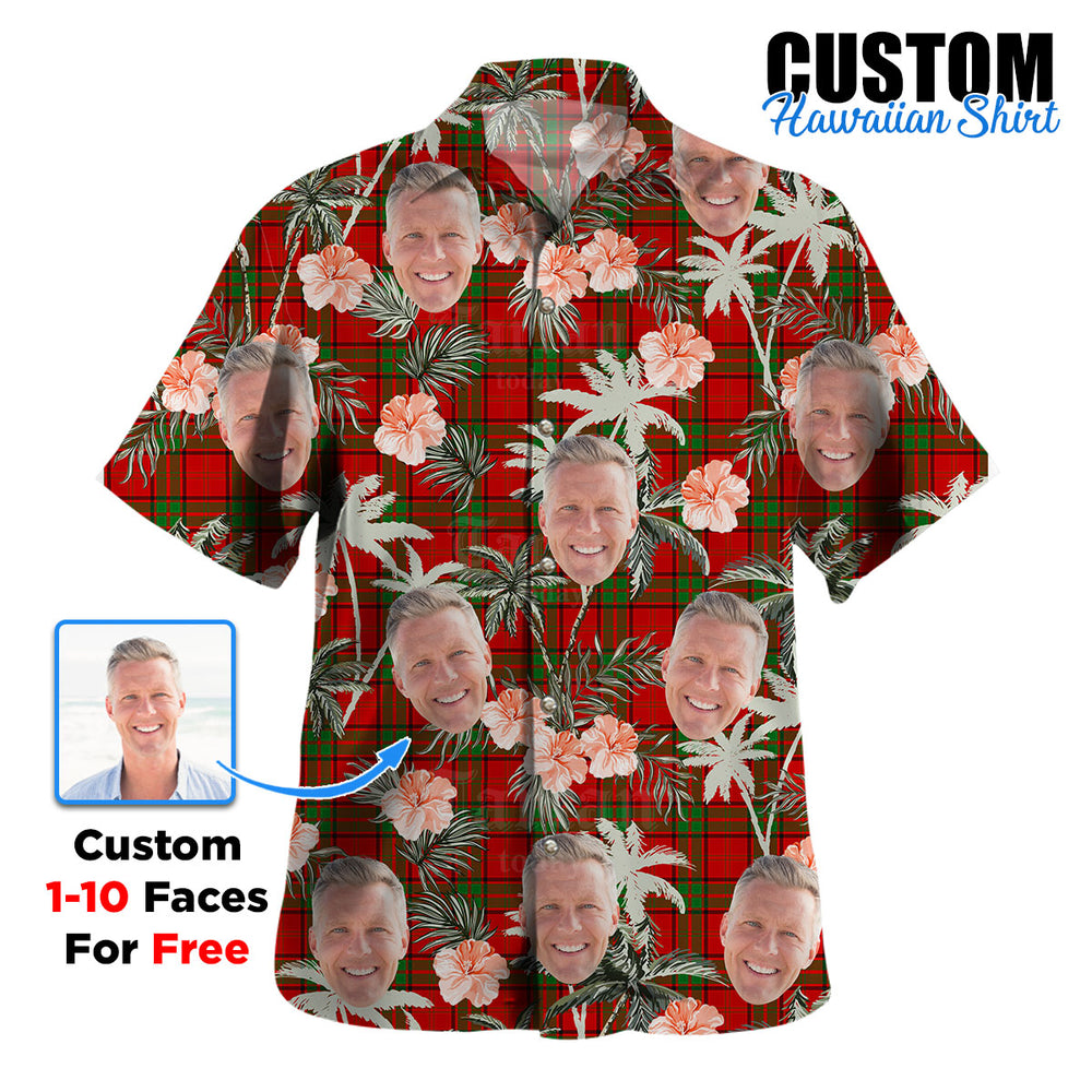 Clan Maxwell Tartan Custom Face Hawaiian Shirt – Unisex Gift for Family Members, Summer Party PG78 Maxwell Tartan Tartan Hawaii Shirt