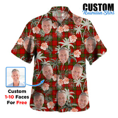 Clan Maxwell Tartan Custom Face Hawaiian Shirt – Unisex Gift for Family Members, Summer Party PG78 Maxwell Tartan Tartan Hawaii Shirt