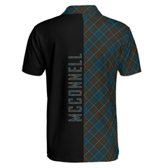 Clan McConnell Tartan Polo Shirt Half of Me - Cross Style FM51 McConnell Tartan Tartan Polo