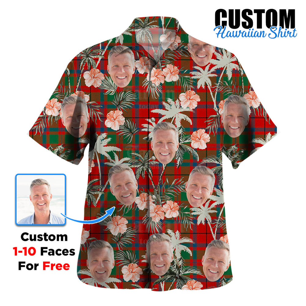 Clan McIlvian Tartan Custom Face Hawaiian Shirt – Unisex Gift for Family Members, Summer Party DB58 McIlvian Tartan Tartan Hawaii Shirt