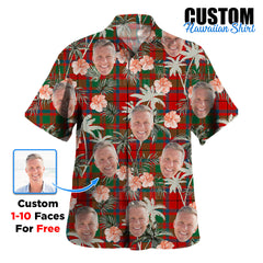 Clan McIlvian Tartan Custom Face Hawaiian Shirt – Unisex Gift for Family Members, Summer Party DB58 McIlvian Tartan Tartan Hawaii Shirt